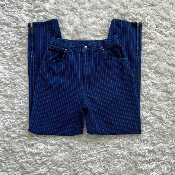 Vintage 80’s Pizzazz Striped High Waisted Jeans - Picture 8 of 9